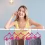 Trgowaul Hot Pink Velvet Hangers Clips, 60 pc Pants Hangers Velvet Clips, Strong Finger Clips Perfect for Thin Velvet Hangers