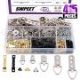 Swpeet 415 Pcs Heavy Duty Assorted Picture Hangers Kit with Screws, Picture Hangers Assortment Kit for Picture Hanging Solutions with Transparent Boxes - 7 Models