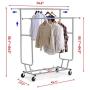 Lucidz Rack Hanger Organizer Clothes Double Garment Rack Heavy Duty Grade Collapsible Clothing Rolling Indoor
