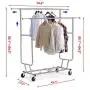 Lucidz Rack Hanger Organizer Clothes Double Garment Rack Heavy Duty Grade Collapsible Clothing Rolling Indoor