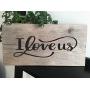 PERSONALIZED I LOVE US, Custom Handcrafted 14 x 7 Wood Sign with Weathered Finish, INCLUDES SAW TOOTH HANGER, WEDDING GIFT, RUSTIC COUNTRY DECOR, BIRTHDAY GIFT, by Heartland Country Decor