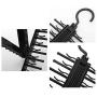 HJYPYJ Magic Clothes Hangers Organizer, Multi-Layer Deformable Magic Clothes Hanger, Abs Large Capacity, Space Saving Hangers/Black / 6 pcs