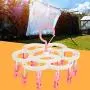 lliang Hangers 16 Clips Portable Socks Cloth Hanger Rack Clothespin Folding Foldable Multifunctional Wardrobe Storage Cloth Hangers