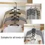Kiode 5 in 1 Multi-Layer Clothes Hangers,Multi Layers Wardrobe Clothes Rack Space-Saving,Multi-Metal Wardrobe Clothes Storage Rack Detachable Hanger