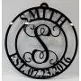 15.5" x 1/4" Acrylic Monogram Front Door Circle,Curved Last Name initial, Door Decor, Hanger, Acrylic, Indoor Outdoor, Family Letter, Monogram, House - Weathers better than wood or metal! Hanging Wall