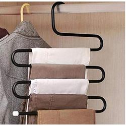 5pcs Random Color Multifunctional S-Type Trouser Rack Shirts Clothes Hanger Pants Storage Hangers Cloth Rack Multilayer Cloth Rack