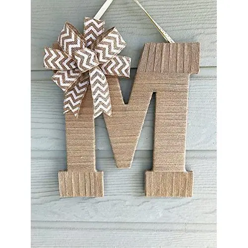 Front Door Décor-Shabby Chic Burlap Monogram Front Door Décor-Shabby Chic Burlap Monogram