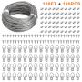 Picture Hanging Kit, 60 Pcs D Ring Picture Hangers with Screws and 100 Feet Stainless Steel Hanging Wire, for Hanging Paintings Photos