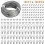 Picture Hanging Kit, 60 Pcs D Ring Picture Hangers with Screws and 100 Feet Stainless Steel Hanging Wire, for Hanging Paintings Photos