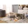 DECOMOMO Large Foldable Storage Bin [3-Pack] Collapsible Sturdy Cationic Fabric Storage Basket Cube W/Handles for Organizing Shelf Nursery Home Closet & Office - Grey & White 15 x 11 x 9.5