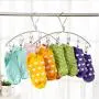 ZYZ 2 Pcs Stainless Steel Arc Laundry Drying Rack Clothes Hanger with 8 Clips for Drying Socks Baby Clothes Cloth Diapers Bras Towel Underwear