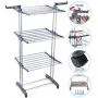 Voilamart Clothes Drying Rack 3 Tier with Wheels, Foldable Clothes Garment Dryer Compact Storage, Heavy Duty Stainless Steel Hanger, Laundry Indoor Outdoor Airer Voilamart Clothes Drying Rack 3 Tier with Wheels, Foldable Clothes Garment Dryer Compact Storage, Heavy Duty Stainless Steel Hanger, Laundry Indoor Outdoor Airer