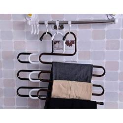 YYGIFT Practical Trouser Pants Hangers Rack Space Saver for Hanging Tie Trousers Pants Scarf Jeans Bronze