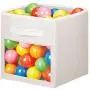mDesign Soft Fabric Closet Storage Organizer Cube Bin Boxes with Easy-View Front Window, Handle - for Child/Kids Room, Nursery, Playroom, Furniture Unit, Shelf - 11" High, 2 Pack - Cream/White mDesign Soft Fabric Closet Storage Organizer Cube Bin Boxes with Easy-View Front Window, Handle - for Child/Kids Room, Nursery, Playroom, Furniture Unit, Shelf - 11" High, 2 Pack - Cream/White