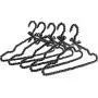 SAASNY Premium Metal Elegant Clothes Hangers Covered in Black Pearl Beads - 39cm (15.3 Inch) (Pack of 10pcs) Ideal for Home and Shops