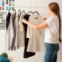 HOUSE DAY Premium Velvet Hangers - 50 Pack No Shoulder Bumps Suit Hangers with Chrome Hooks,Non Slip Space Saving Clothes Hangers,Heavyduty,Rounded Hangers for Coat,Jackets,Pants,Shirts,Black