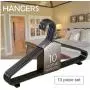 10pcs Black Non-Slip Suit Hangers for Adult Clothing Multi-Functional Home Clothes Hangers Space Saving Organizer 10pcs Black Non-Slip Suit Hangers for Adult Clothing Multi-Functional Home Clothes Hangers Space Saving Organizer
