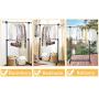 Tangkula Rolling Garment Rack, Clothes Racks Organizer, Adjustable Double Rod Garment Rack Clothes Hanger Stand Organizer