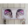 Skull Key Holder for wall, Decorativ Wood Key Hanger, Sugar Skull, wooden key hook, Skull decor, Space skull