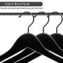 Perfecasa Grade A Solid Wood Hangers 20 Pack, Suit Hangers, Coat Hangers, Non Slip Coated Bar, Premium Quality Wooden Hangers (True Black)