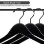 Perfecasa Grade A Solid Wood Hangers 20 Pack, Suit Hangers, Coat Hangers, Non Slip Coated Bar, Premium Quality Wooden Hangers (True Black)