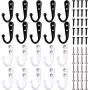 HiGift 20 Pieces Wall Mounted Coat Hooks Robe Hooks Cloth Hangers Coat Hangers Coat Hooks Rustic Hooks and 25 Pieces Screws for Bath Kitchen Garage Single Coat Hangers (White & Black Color) HiGift 20 Pieces Wall Mounted Coat Hooks Robe Hooks Cloth Hangers Coat Hangers Coat Hooks Rustic Hooks and 25 Pieces Screws for Bath Kitchen Garage Single Coat Hangers (White & Black Color)