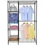 Finnhomy Heavy Duty Wire Shelving Garment Rack for Closet Organizer Portable Clothes Wardrobe Storage with Adjustable Shelves and Hangers,Thicken Steel Tube,Black Finnhomy Heavy Duty Wire Shelving Garment Rack for Closet Organizer Portable Clothes Wardrobe Storage with Adjustable Shelves and Hangers,Thicken Steel Tube,Black
