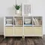 Foldable Storage Cubes Bins Organizer, 13x13in, Beige Foldable Storage Cubes Bins Organizer, 13x13in, Beige