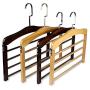 JUMERY-Heavy Duty Clothing Hangers, 4-Layer Wooden Pant Hangers, Non Slip Wood Hangers Clothes Hangers Closet Space Saving, Heavy Duty Coat Hanger Huggable Baby Hangers
