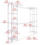 Moon_Daughter Large Steel Closet Clothes Hanger Rod Garment Shoe Rack Shelf Storage Towel Sock Shirts Pants 2 Rods 8 Shelves