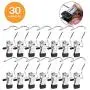 Frezon Laundry Hooks with Clips, Boot Hangers for Closet, Portable Laundry Hooks Hat Hanger Stainless Steel Home Travel Hangers Clips 30 Pack