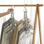 EvaroFly Portable Multipurpose Magic Folding Hanger, Anti-skidding Storage Clothes Hanger, Household Travel Camping -Gray-a 2 Pcs