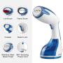 NATURALIFE Powerful 1200-Watt Handheld Steamer for Clothes, Garment Fabric Wrinkle Remover, 30s Fast Heat-up, Auto-Off, 8.79 oz. Large Detachable Water Tank, Stainless Steel Soleplate, 3 Attachments