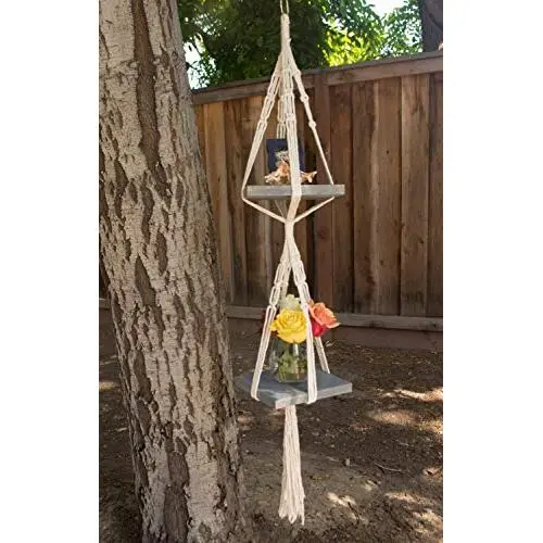 Two Tier Macrome Plant Hanger Two Tier Macrome Plant Hanger