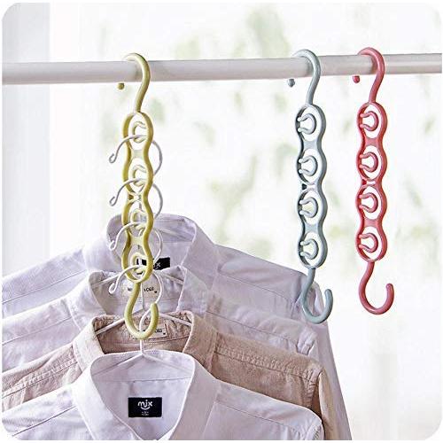 Multifunction Circle Clothes Hanger Clothes Drying Rack Plastic Scarf Hangers for Clothes Layer Storage Racks Wardrobe 10pcs Random Color