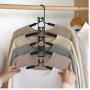 2pcs Random Color Anti Slip Wardrobe Organizer Trouser Multi Layers Coat Hanging Clothes Hangers Multifunctional Space Saving Storage Racks Hook