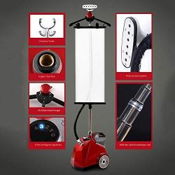 Dual Nuclear Stove Steamer for Clothes, 3.8 Liters 70 Minutes Continuous, 4 Steam Adjustment, with Chrome Hook/Hanger/Anti-scalding, 3.8 Liters, Red