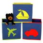 Boys Cube Storage Bins Toy Organizers Car Airplane Boat Design - 3 Pieces