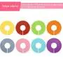 Caydo 72 Pieces 8 Colors Clothing Size Dividers Round Hangers Closet Dividers with Marker Pen