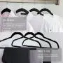 MIZGI Premium Velvet Hangers (Pack of 50) Heavyduty - Non Slip - Velvet Suit Hangers Black - Chrome Hooks,Space Saving Clothes Hangers (Black-01)
