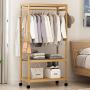 LIAN Floor-Standing Hangers Bedroom Simple Coat Rack Solid Wood Assembly Rack Mobile Hangers Clothes Stand [Reinforcement Upgrade] 80CM (Size : 79cm)
