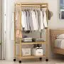 LIAN Floor-Standing Hangers Bedroom Simple Coat Rack Solid Wood Assembly Rack Mobile Hangers Clothes Stand [Reinforcement Upgrade] 80CM (Size : 79cm)