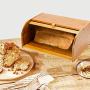 Jolitac Bread Boxes Large Countertop Bread Storage Bin Bamboo Wood Roll Top Bread Boxes Kitchen Food Storage Large Capacity Bread Keeper
