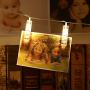 CuZiLe LED Photo Clip String Lights Battery Powered Picture Hangers Warm White light with 20 Photo Clips Perfect for Hanging Pictures, Notes,Cards,Memos and Artwork