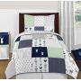 Sweet Jojo Designs Navy Blue, Mint and Grey Woodland Arrow Unisex Boy or Girl Baby Nursery or Kids Room Small Fabric Toy Bin Storage Boxes Chest for Woodsy Collection