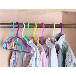 10pcs Random Color Portable Clothes Hanger Kids Children Toddler Baby Clothes Coat Plastic Hangers Hook Household