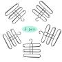HJYPYJ Magic Hanger,Double-Sided Can Hang Multifunction Magical Hangers,Iron Double-Sided Layer 6 Trouser Hangers,Space-Saving Organizer Hangers, Convenient Storage/Black / 30x27.5cm