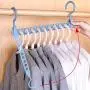 LARRY-X 9 Holes Magic Hangers with Double Hook 360 Degree Rotatable Home Hanging Clothes Hanger Space Saving Wardrobe Hangers