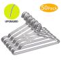 FSUTEG Wire Hangers, Clothes Hangers 50 Pack Heavy Duty Stainless Steel Metal Pants Hangers 16.5inch