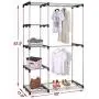 Shreem85 Silver Closet Portable Storage Organizer Clothes Hanger Garment Rail Rack Shelf